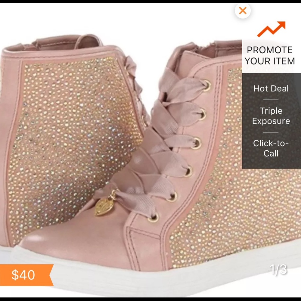 Stuart Weitzman pink rhinestone wedge shoes